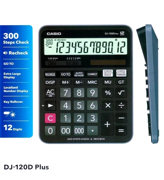 Casio DJ-120D Plus 12 Haneli Masaüstü Hesap Makinesi ürün görseli 1