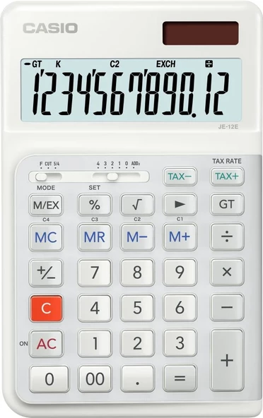 Casio JE-12E-WE 12 Haneli Masaüstü Hesap Makinesi ürün görseli 1