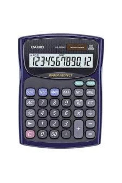 Casio WD-220MS Suya Toza Darbeye Dayanıklı Hesap Makinesi Mavi ürün görseli 1