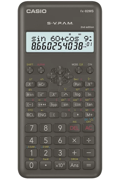 Casio FX-82MS 2. Versiyon 240 Fonksiyonlu Bilimsel Hesap Makinesi ürün görseli 1