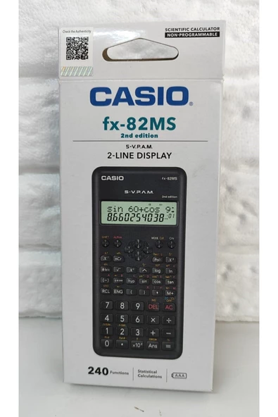 Casio FX-82MS 2. Versiyon 240 Fonksiyonlu Bilimsel Hesap Makinesi ürün görseli 1