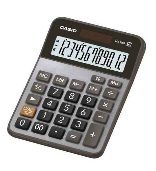 Casio MX-120B 12 Haneli Masaüstü Hesap Makinesi Metal Yüzey Büyük Ekran Profesyonel Ofis Tipi Hesap Makinesi ürün görseli 1