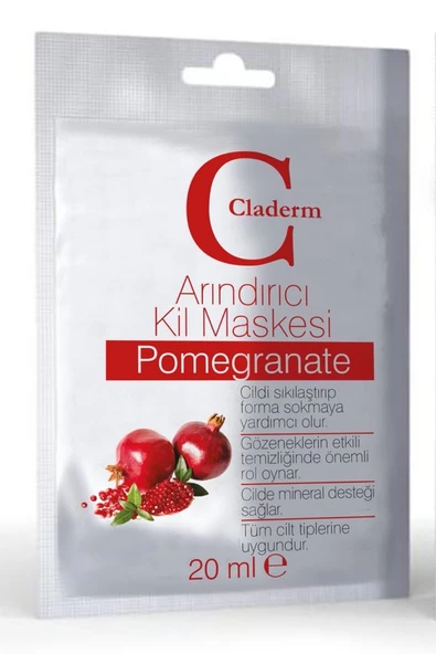Claderm Kil Maskesi 20 ml Sachet – Pomegranate ürün görseli 1