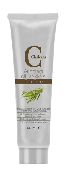 Claderm 50 ml Kil Maskesi – Tea Tree ürün görseli 1
