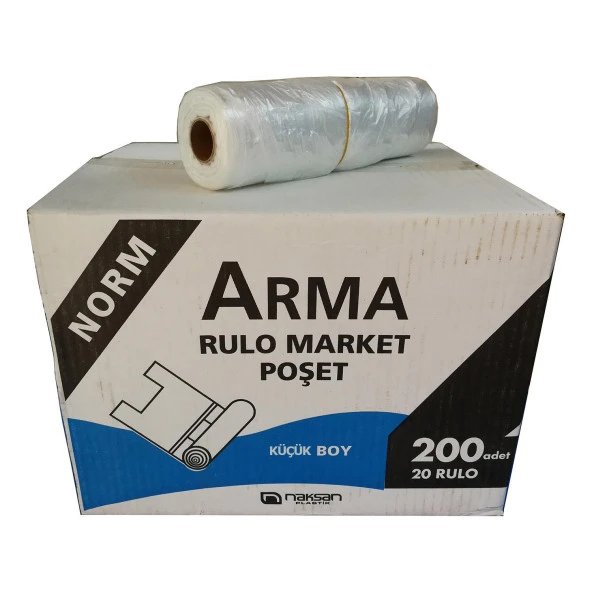 Arma Rulo Şeffaf Market Poşet Torba - Hışır Atlet Poşet -Küçük Boy - 200 Adetlik 20 Rulo / Koli ürün görseli 1