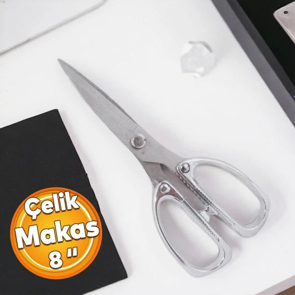 Paslanmaz Çelik Makas Ağır Tip Çok Amaçlı Makas Mukavva Deri Kauçuk Terzi Dikiş Kesme Makası 8 ürün görseli 1