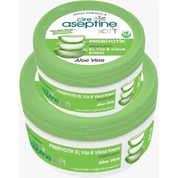 Cire Aseptine Soft Prebiyotik Aloevera Krem 100 ml + 30 ml ürün görseli 1