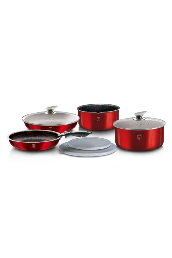 TİVOLİ Berlinger Hous Bh-6145 Metallic Line Burgundy Edition Tak Çıkar Saplı 9 Parça Tencere&tava Seti ürün görseli 1