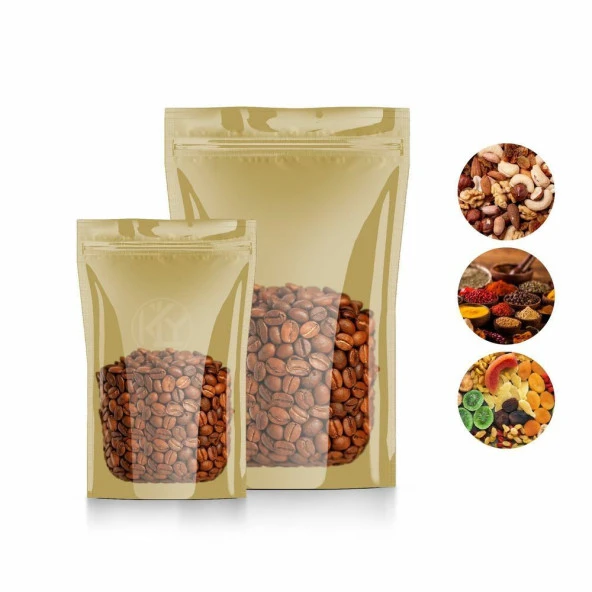Gold Şeffaf Metalize Kilitli Doypack 11x18+3,5 Cm 100 Gr 100 Adet ürün görseli 1