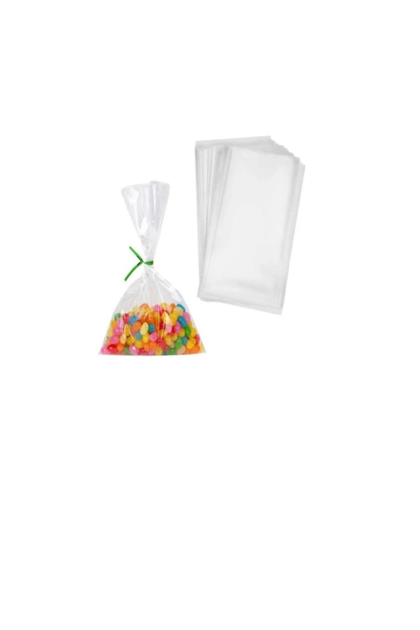50li Şeffaf Cake Pops Ve Kurabiye Poşeti 10x20cm ürün görseli 1