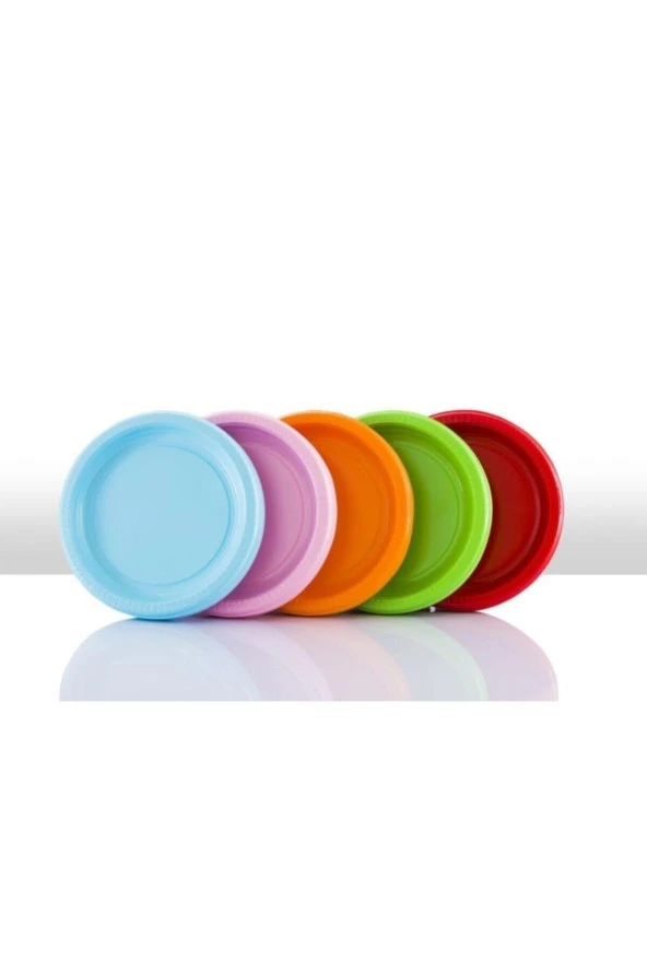 Karışık Renk Parti Tabak 22 Cm 500 Adet ürün görseli 1
