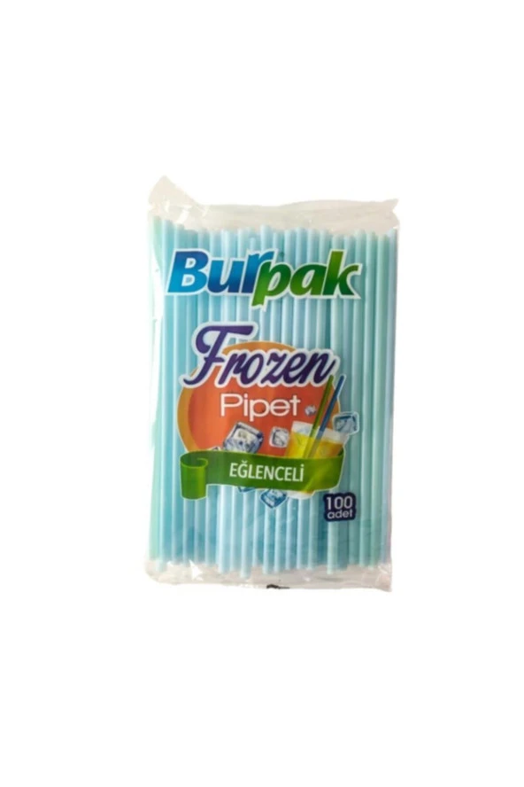 Burpak 100 Adet Frozen Pipet Smoothie Pipedi 22 Cm Kalın Içecek Kamışı ürün görseli 1