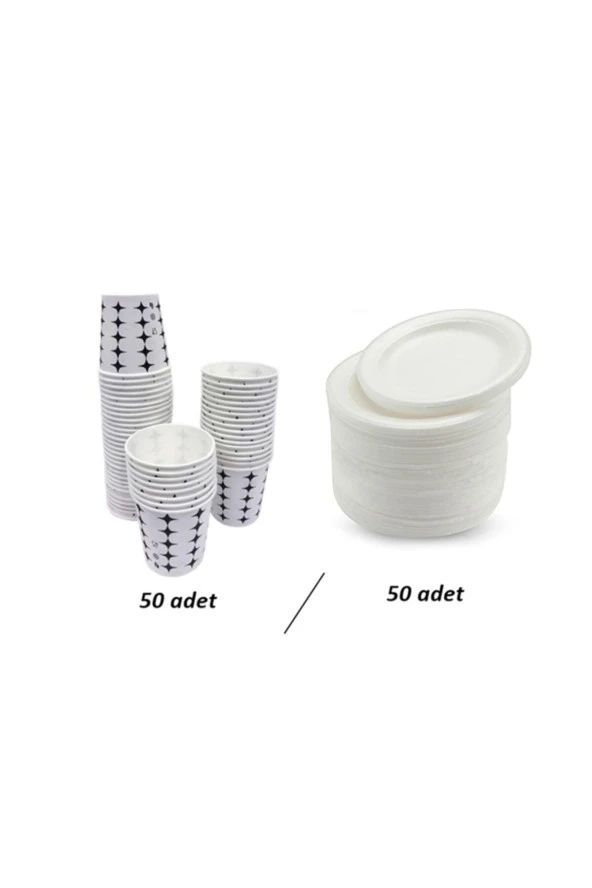 Karton Bardak 50 Adet Köpük Tabak Küçük Boy 50 Adet ürün görseli 1