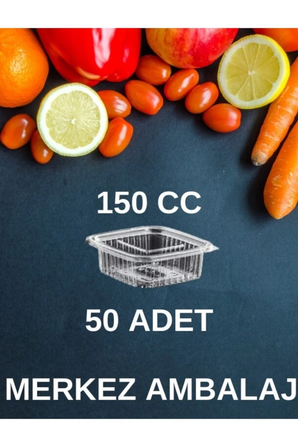 Plastik Sızdırmaz Kap 150 Gr Cc Kullan At Tek Kullanımlık Plastik Kapaklı Kase 50 Adet ürün görseli 1