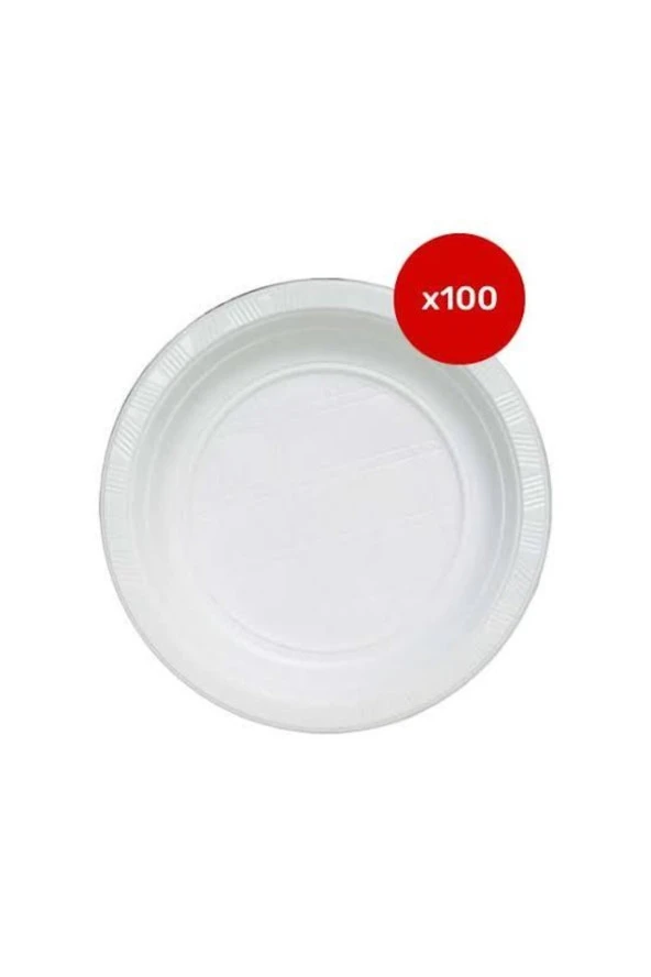 Plates 13.5 cm 100lü Plastik Tabak - Resim 2