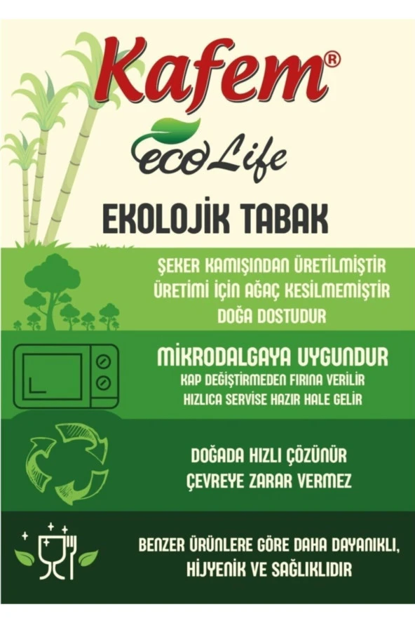 Ekolojik Karton Tabak 18 Cm - 25 Adet - Resim 2