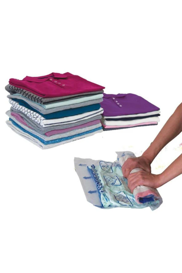 Roll-up Vacuum Bag Vakumlu Seyahat Poşeti 3lü ürün görseli 1