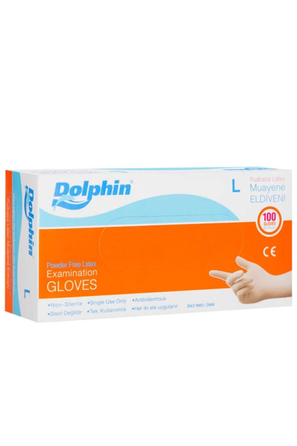 Dolphın Lateks Pudrasız Eldiven L ürün görseli 1