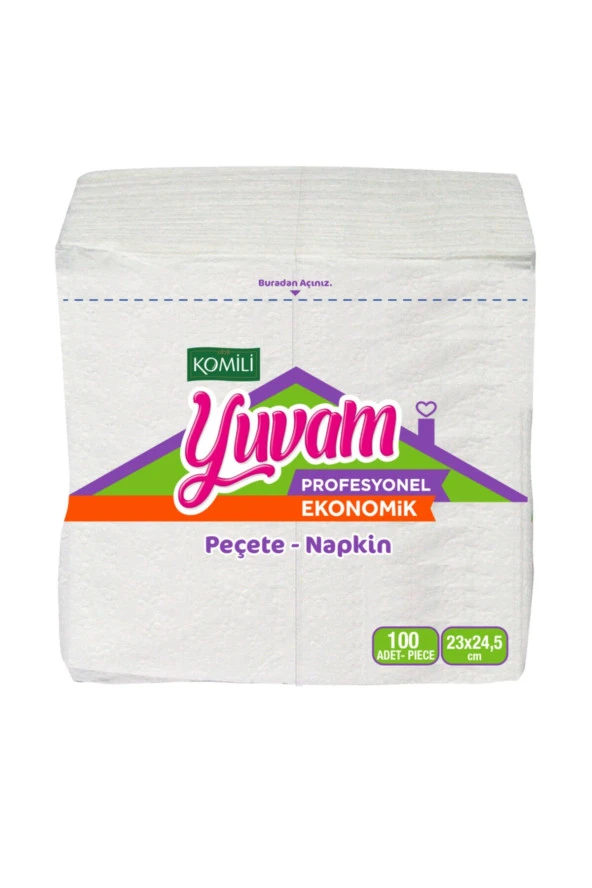 Yuvam Profesyonel Ekonomik Peçete 23 x 24,5 100 Yapraklı 32 Paket ürün görseli 1
