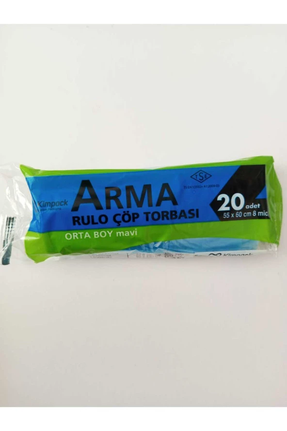 Orta Boy Cöp Poşeti 55 x 60 Cm Mavi 5 Adet ürün görseli 1