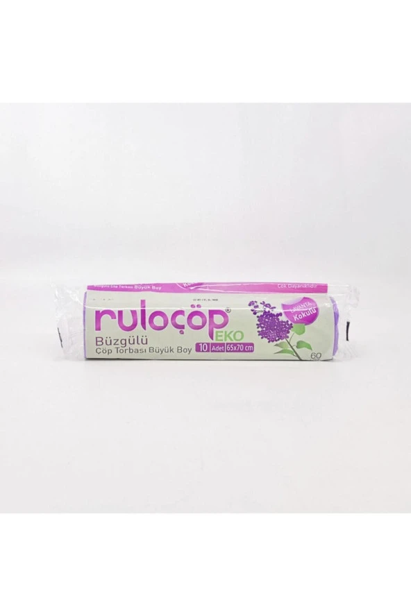 Mor Lavanta Kokulu Büyük Boy Büzgülü Çöp Poşeti 5pk ürün görseli 1