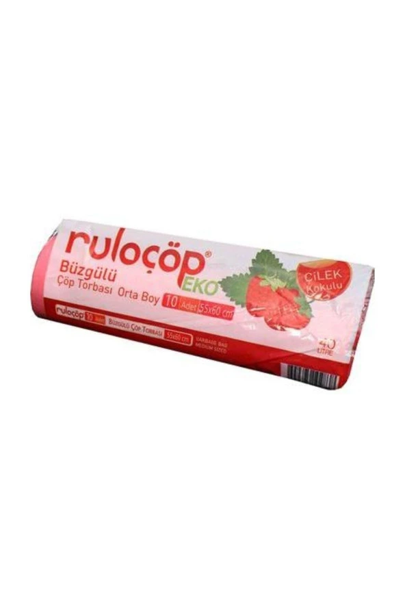 Büzgülü Çöp Torbası Orta Boy Çilek Kokulu Ruloçöp - 5 Paket ürün görseli 1