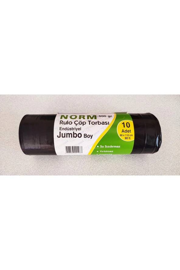 Endüstriyel Jumbo Çöp Torbası Poşeti - 2 Kat - Siyah - 500 Gr. - 80 X 110 Cm. / Koli ürün görseli 1