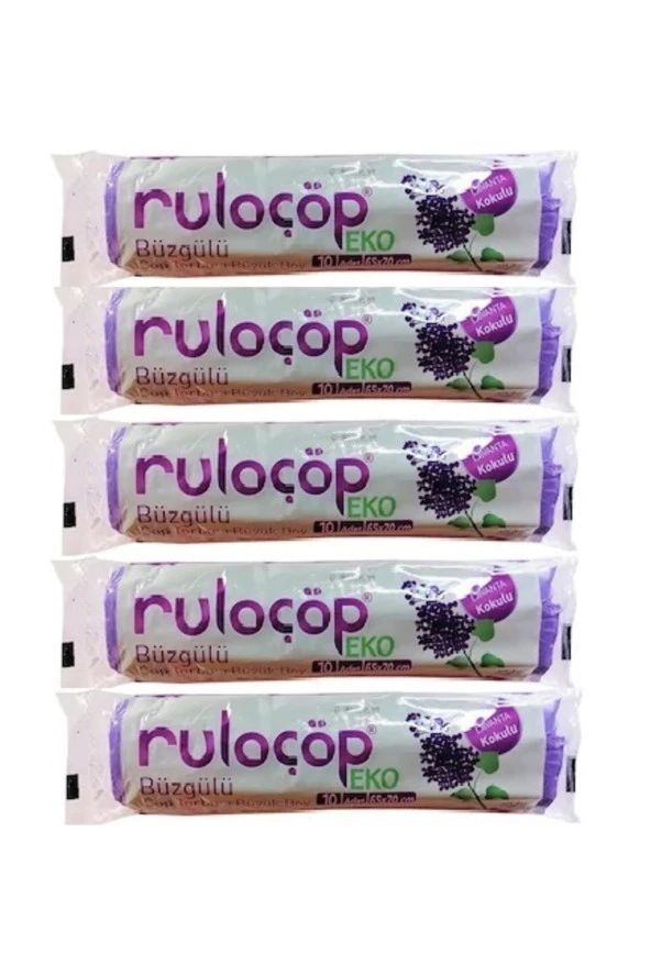 Büzgülü Çöp Torbası Orta Boy Lavanta Kokulu Ruloçöp - 5 Paket ürün görseli 1