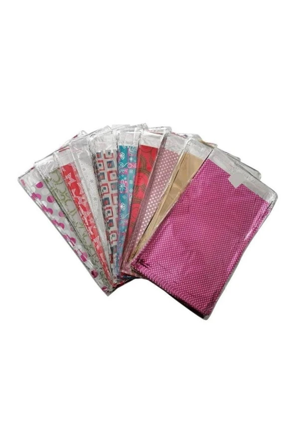 Metalize Hediye Poşet Paketi 20x25 cm Kendinde Bantlı Renkli Hediye Paketi 100lü ürün görseli 1