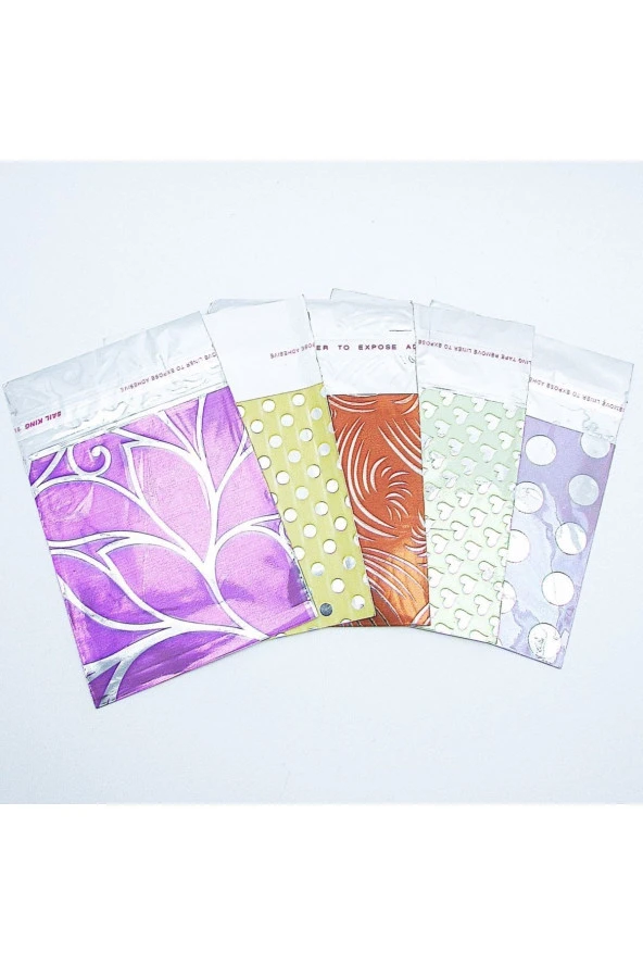 Metalize Bantlı Hediye Poşeti 7x9 cm Her Paket 100 Adet (5 Poşet 500 Adet) Hediyelik Poşet Paket ürün görseli 1