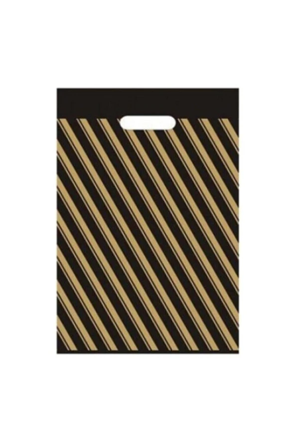 Takviyeli Siyah Çizgili Poşet 40x50 Cm No:4 50 Li (20 Paket) ürün görseli 1