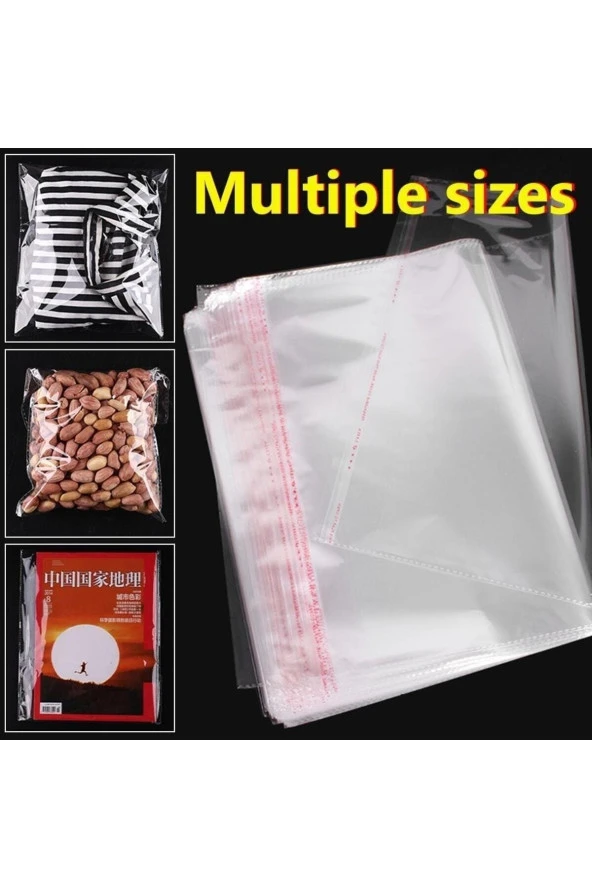 Şeffaf Bantlı (50x70 Cm) Yumuşak Naylon Poşet (50 Adet) - Yumuşak Bantlı Poşet ürün görseli 1