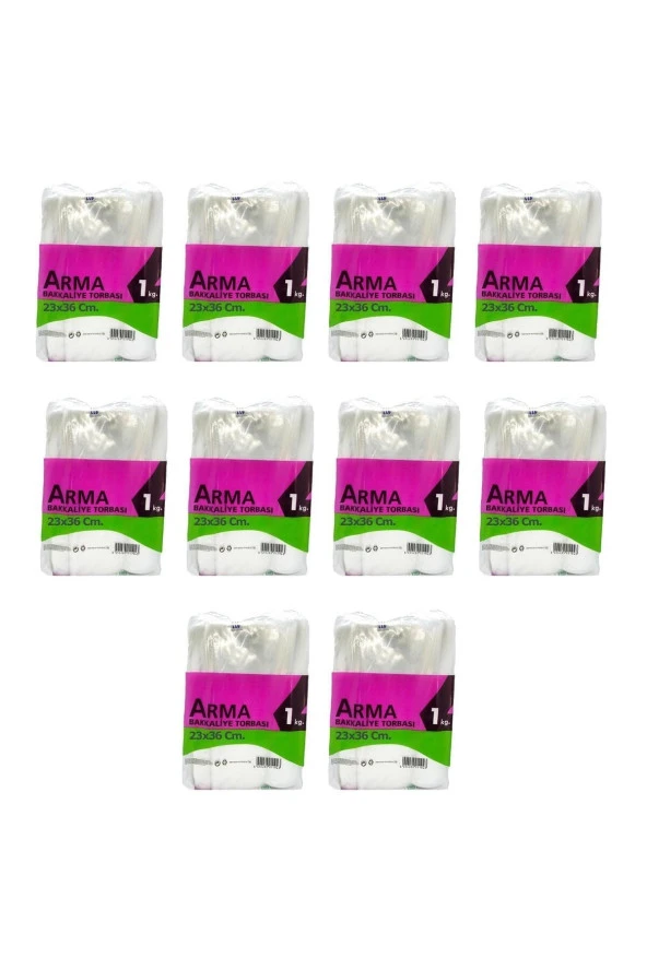 Naksan Arma Şeffaf Naylon 2 lik 23x36 Cm. Bakkaliye Poşeti Torbası - 1 Kg. - Ort. 190 Adet - 10 Pake ürün görseli 1