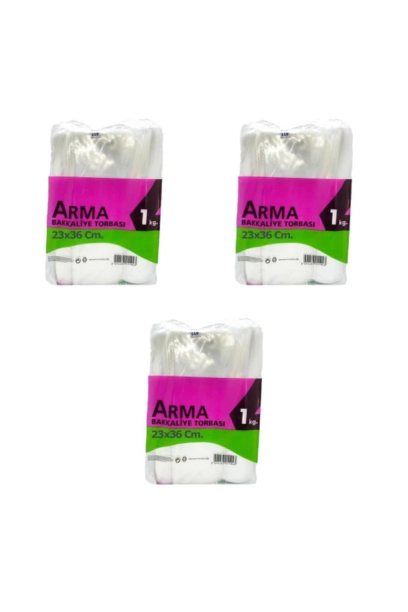 Naksan Arma Şeffaf Naylon 2 lik 23x36 Cm. Bakkaliye Poşeti Torbası - 1 Kg. - Ort. 190 Adet - 3 Paket ürün görseli 1