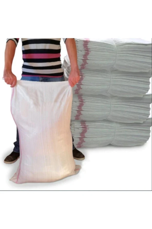 Naylon Çuval - Sentetik Çuval - Saman Çuval - Moloz Çuvalı - Şeker Un Çuvalı 10 Adet 60x90 Cm - 60 x ürün görseli 1