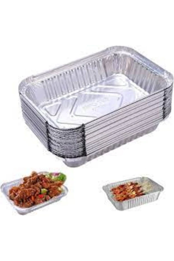 Alüminyum tepsi küçük boy +kapak (20*30*5) 10 adet ürün görseli 1