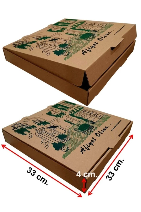 Karton Pizza Pide Kutusu 33x33x4 Cm. ( 100lü Paket ) ürün görseli 1