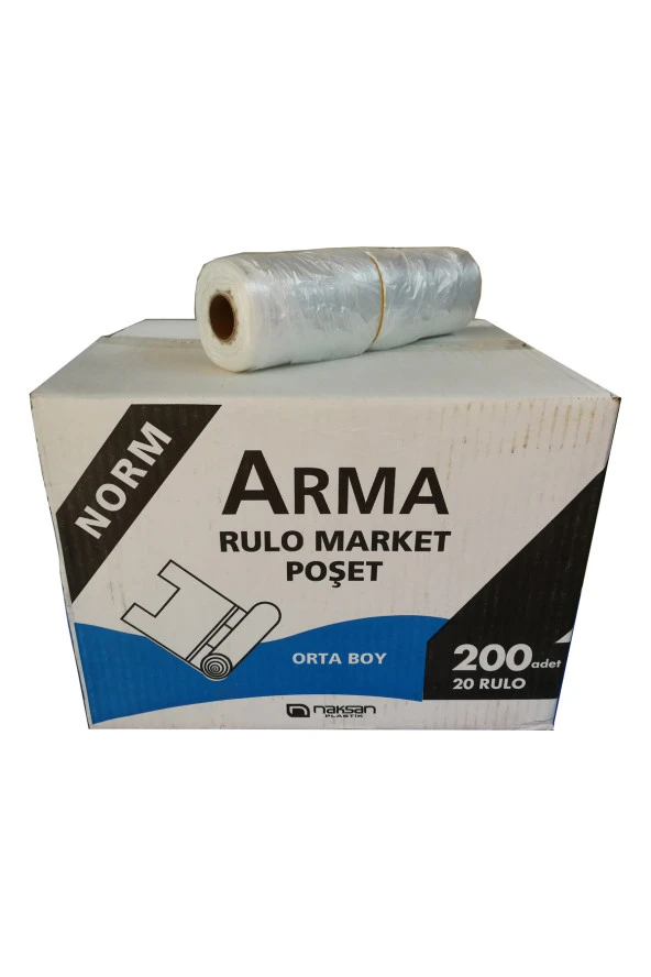 Rulo Market Poşeti Torbası - Atlet Poşet - Şeffaf - Orta Boy - 20x200 Adet - Koli ürün görseli 1