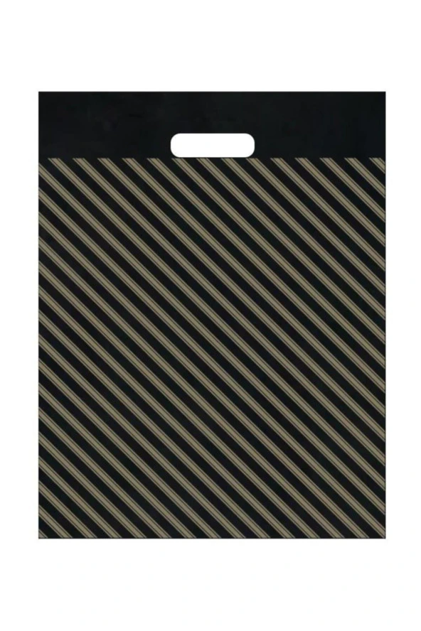 Takviyeli Siyah Çizgili Poşet 60x70 (no:6) - 50li ürün görseli 1