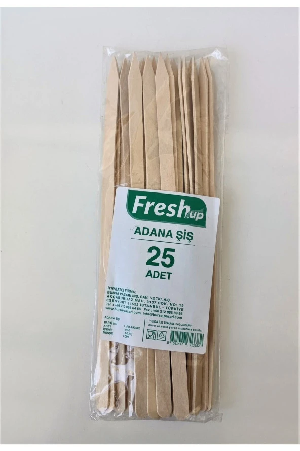 Freshup Tahta Adana Çöp Şiş 25li ürün görseli 1