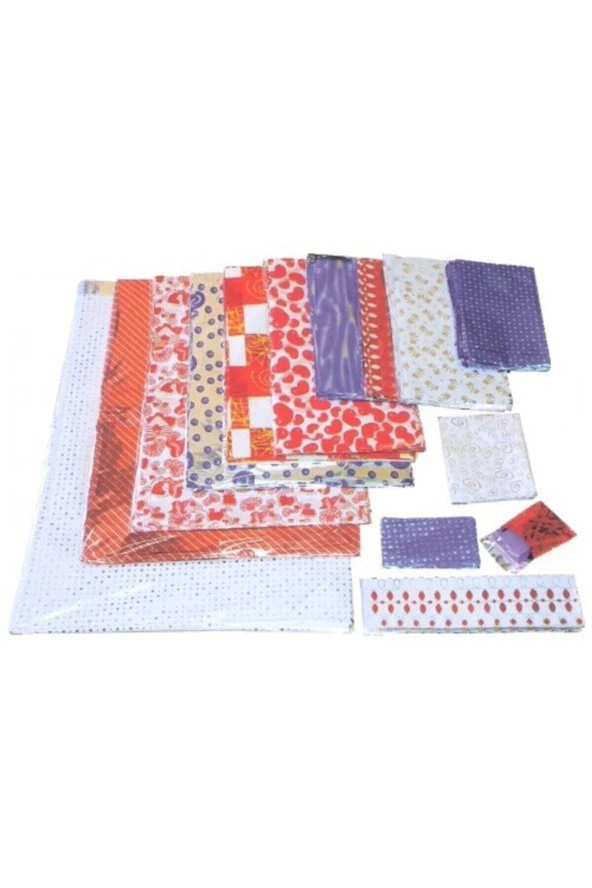 Bantsız Metalize Hediye Paketi 50x70cm Tek Desen 100 Lü Asorti ürün görseli 1