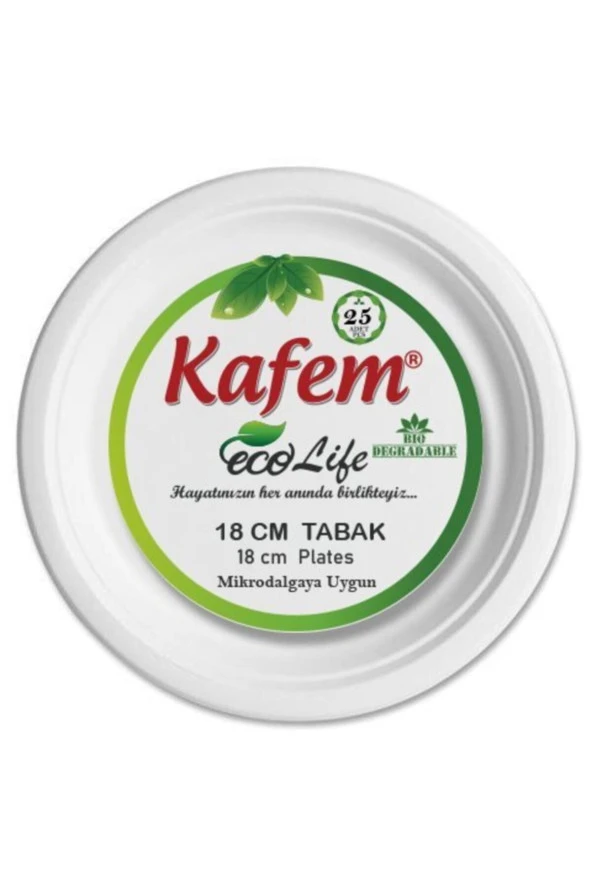Doğa Dostu, Mikrodalgaya Uygun Tabak 25 Adet- 18cm ürün görseli 1