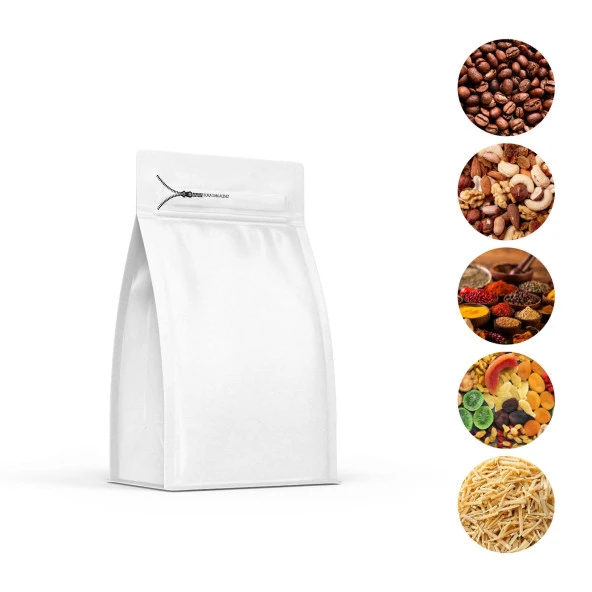 Beyaz Flat Bottom Kilitli Buradan Açınız Torba 14x34+4 Cm 1000 Gr 100 Adet ürün görseli 1
