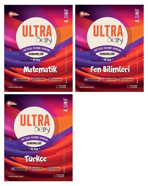 LGS 8.Sınıf Ultra Serisi Matematik Fen Bilimleri ve Türkçe Denemeleri ürün görseli 1