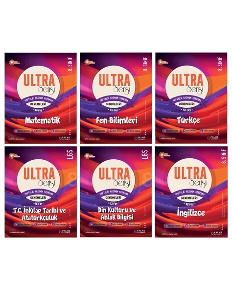 LGS 8.Sınıf Ultra Serisi Matematik Fen Bilimleri Türkçe İnkılap Din ve İngilizce Denemeleri ürün görseli 1