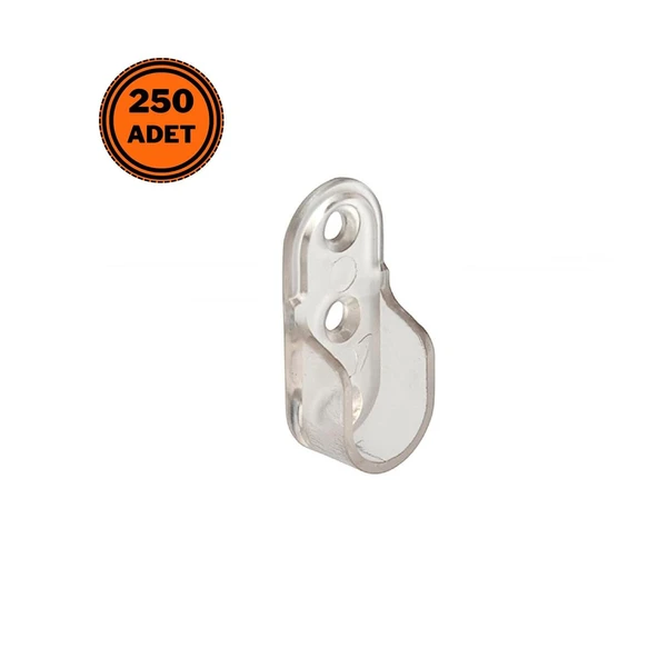 250 Adet Metali Oval Dolap Askı Borusu Flanşı Şeffaf ürün görseli 1