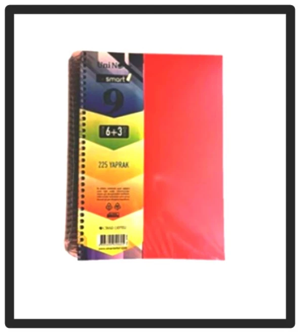 Çınar Bölmeli Defter 6+3 Spiralli 225 Yaprak ürün görseli 1