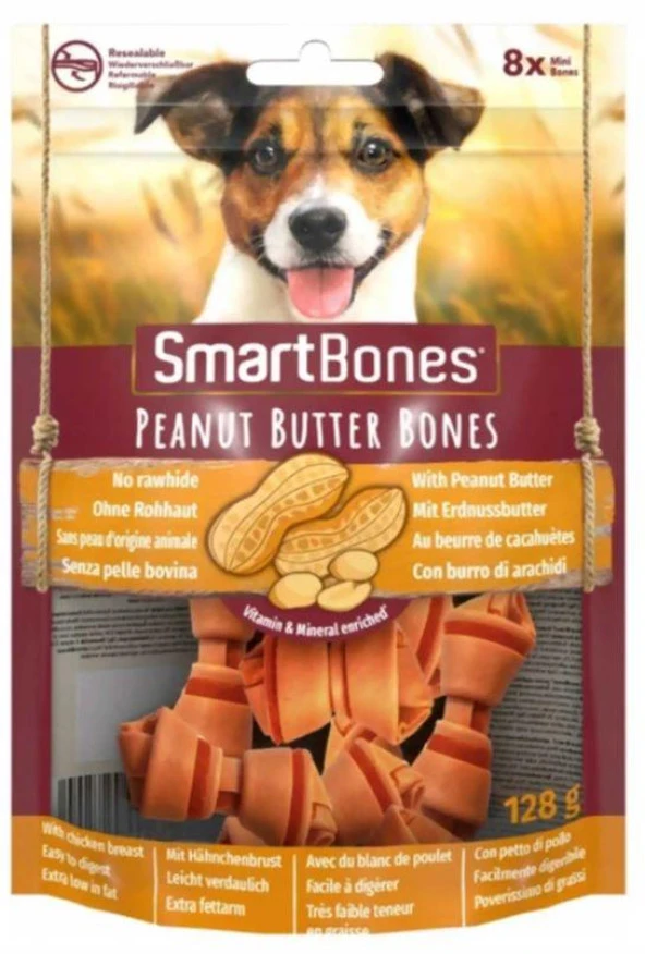 SmartBones Tavuklu&Yerfıstıklı Mini Kemikler 8'li ürün görseli 1