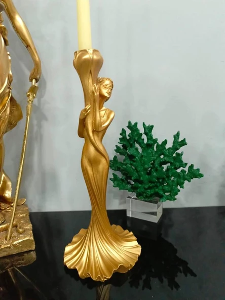 Şamdan kız mumluk kadın şamdan polyester - Resim 8
