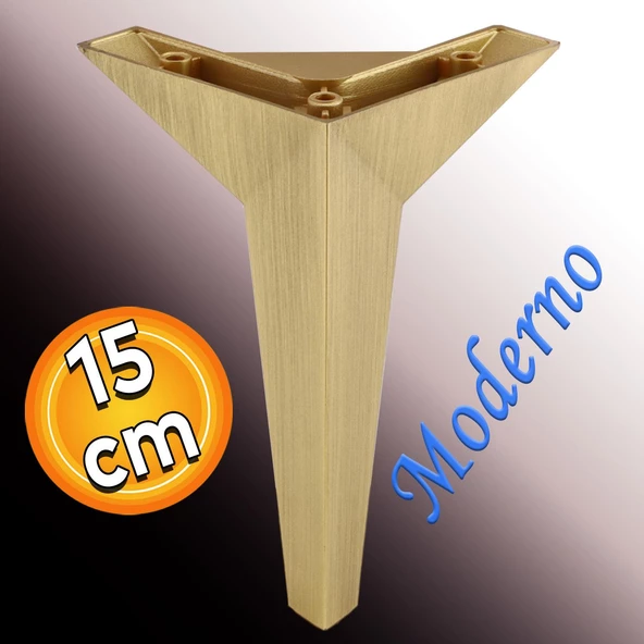 Moderno Mobilya Kanepe Sehpa Tv Ünitesi Baza Koltuk Ayağı Sarı Gold Altın Eskitme 15 Cm Ayakları ürün görseli 1